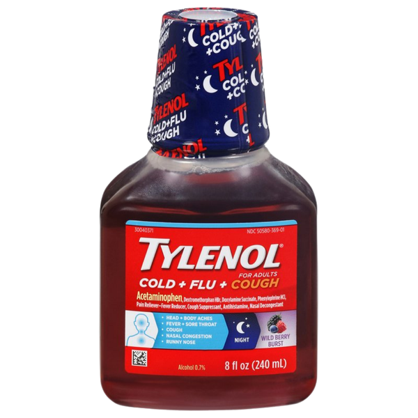 Tylenol Cold & Flu Night Liquid (8 oz)