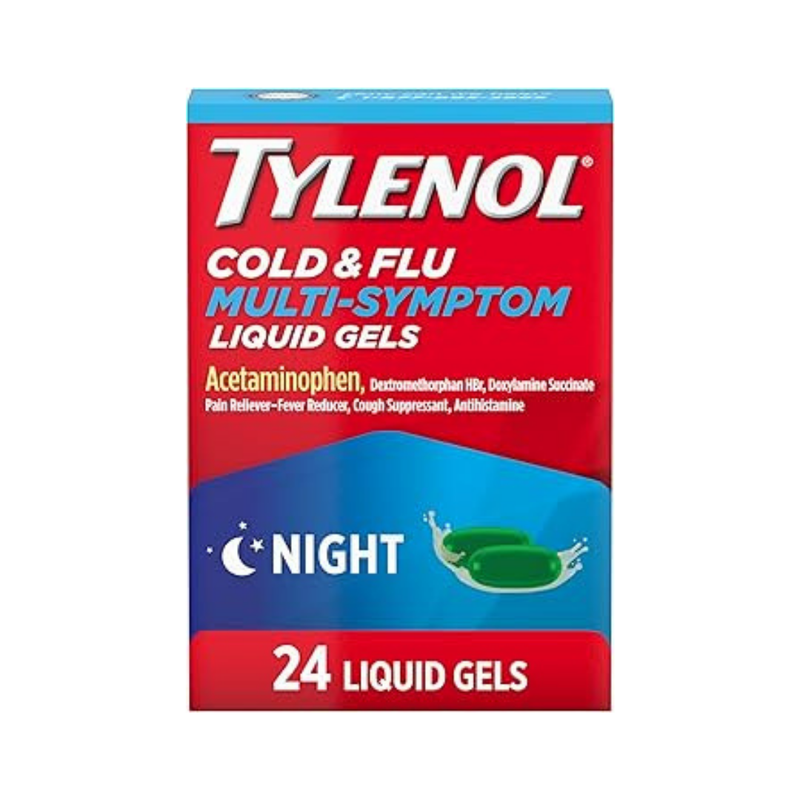 Tylenol Cold & Flu Multi-Symptom Night Liquid Gels (24 ct)