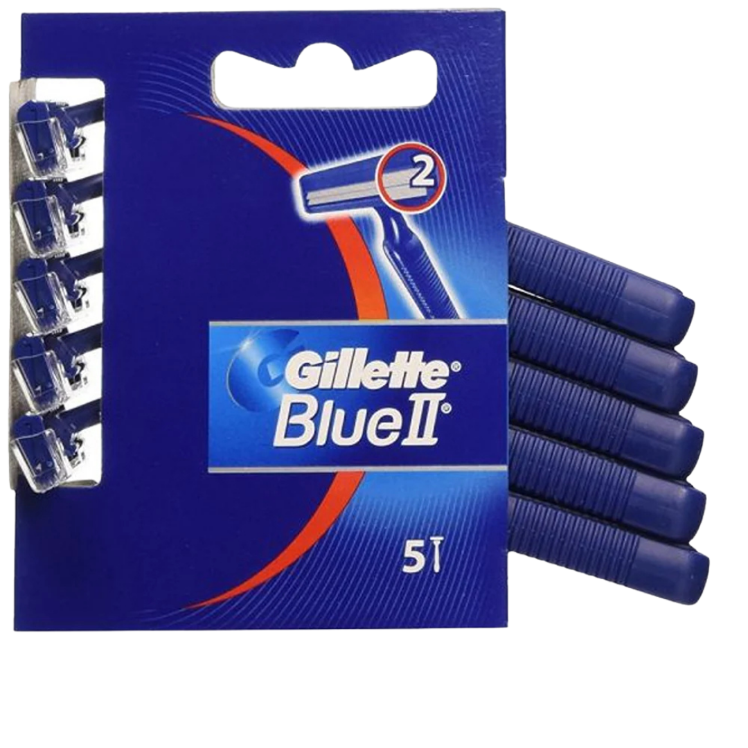 Gillette Blue II Rasuradoras Desechables para Hombre paquete de 5 afeitadoras