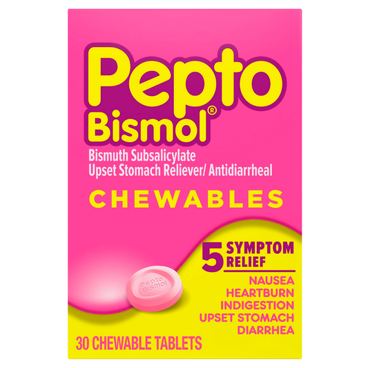 Pepto Bismol Chewable Tablets antiácido masticable 30 tabletas