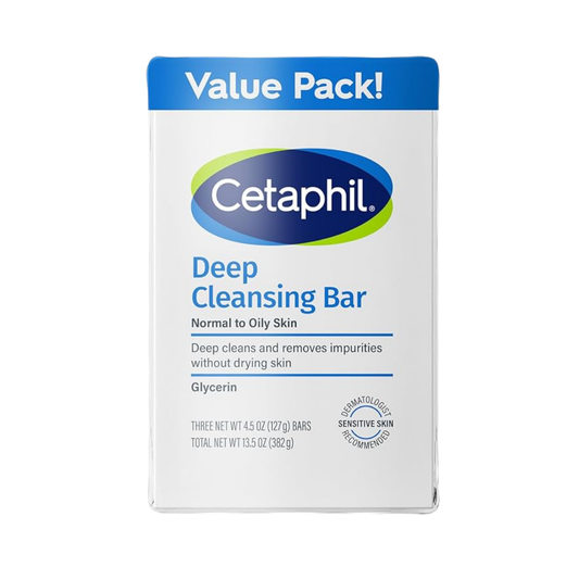 Cetaphil Deep Cleansing Bar jabón limpieza profunda pack de 3