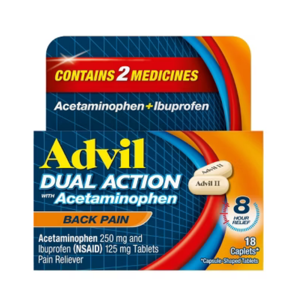 Advil Dual Action with Acetaminophen Back Pain Relief (18 ct)