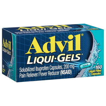 Advil Liqui-Gels Ibuprofen 200mg alivio rápido dolor 160ct