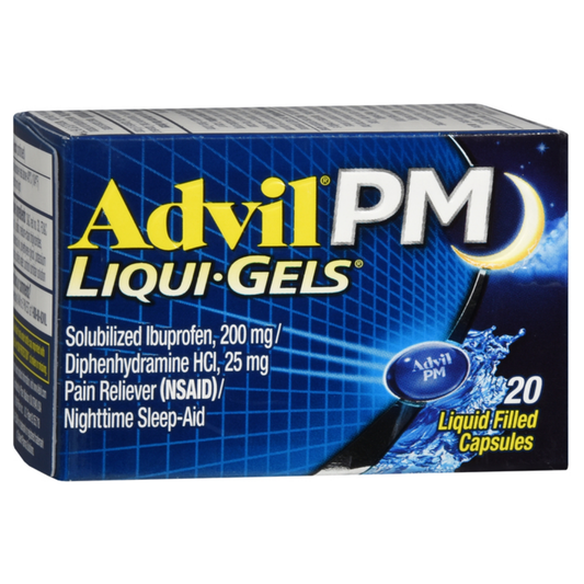 Advil PM Liqui-Gels 20 capsulas alivio del dolor y ayuda para dormir