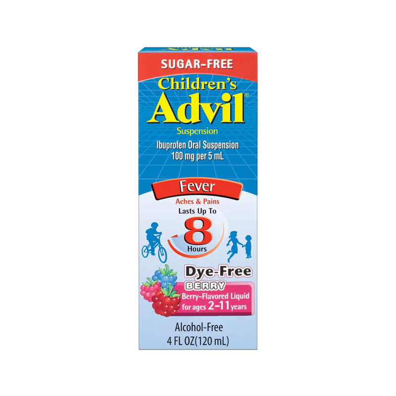 Children's Advil Ibuprofen Oral Suspension Dye-Free Berry Flavor (4 fl oz)