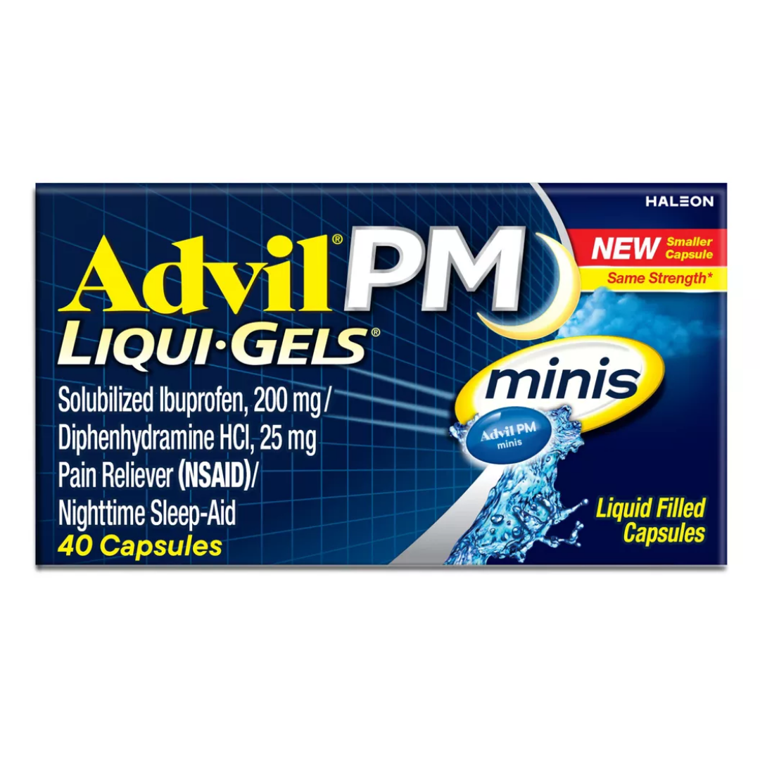 Advil PM Mini Liqui-Gels analgésico y ayuda para dormir 40ct