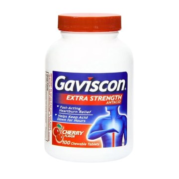Gaviscon Extra Strength Cherry Chewable Tablets antiácido 100 tabletas cereza