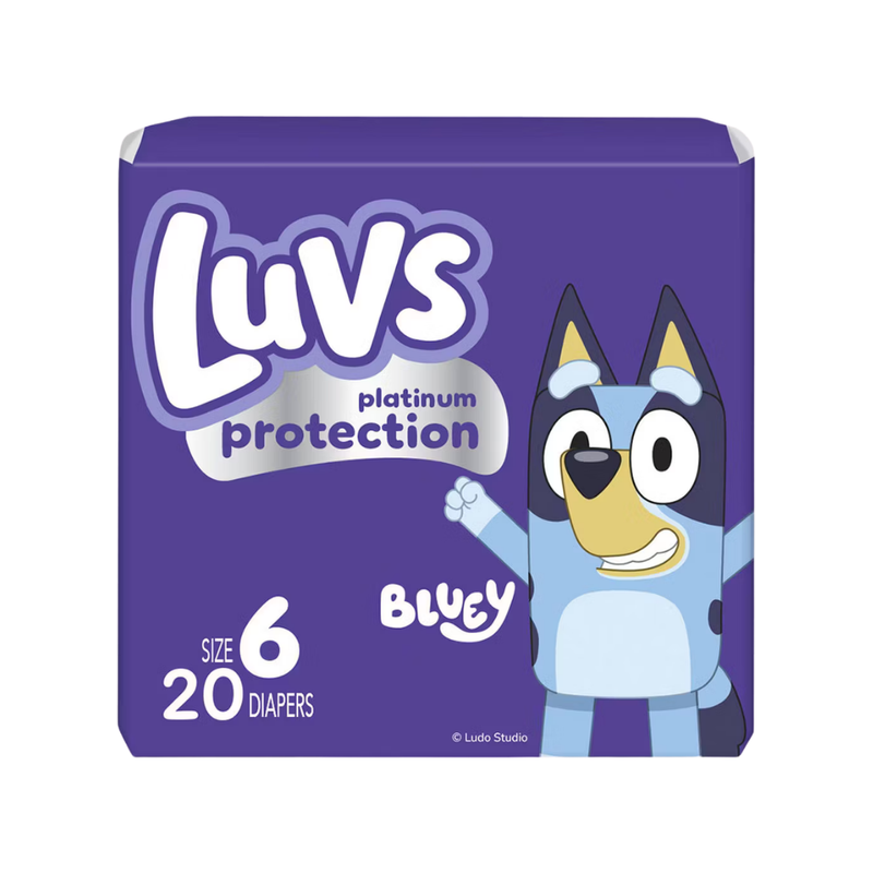Luvs Platinum Protection Baby Diapers Bluey Designs Size 6 (20 Count)