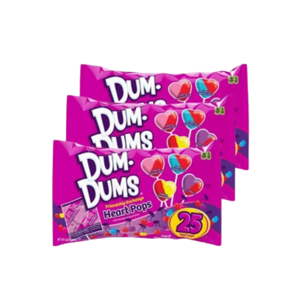 Bolsa de paletas de corazón Dum Dums Friendship Exchange 25 unidades