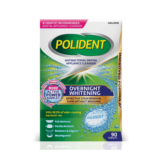 Tabletas limpiadoras Polident Overnight Whitening 30 unidades