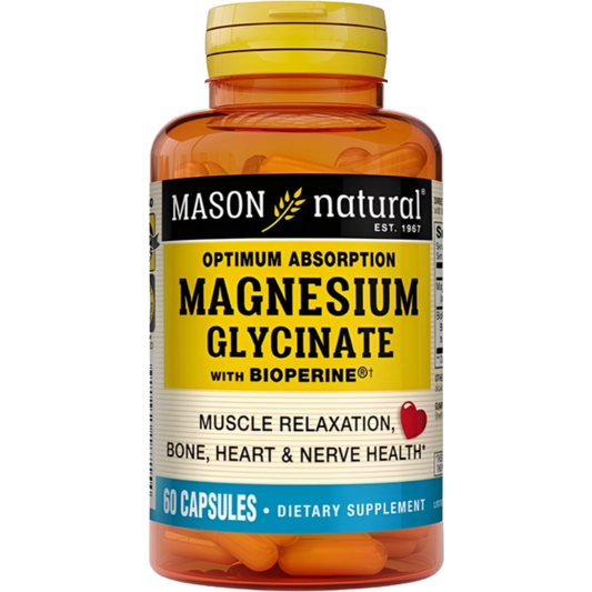 Mason Natural Magnesium Glycinate with Bioperine 60 capsulas magnesio relajacion
