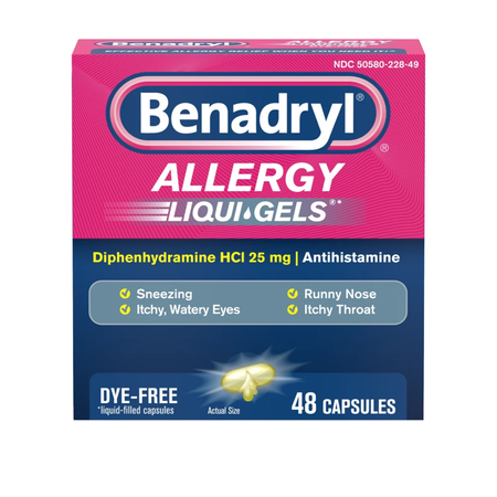 Benadryl Dye-Free Allergy Relief Liquid Gels (24ct)