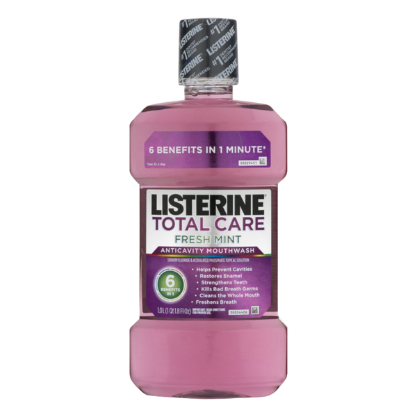Listerine Total Care Anticavity Fluoride Mouthwash Fresh Mint (1.0L)