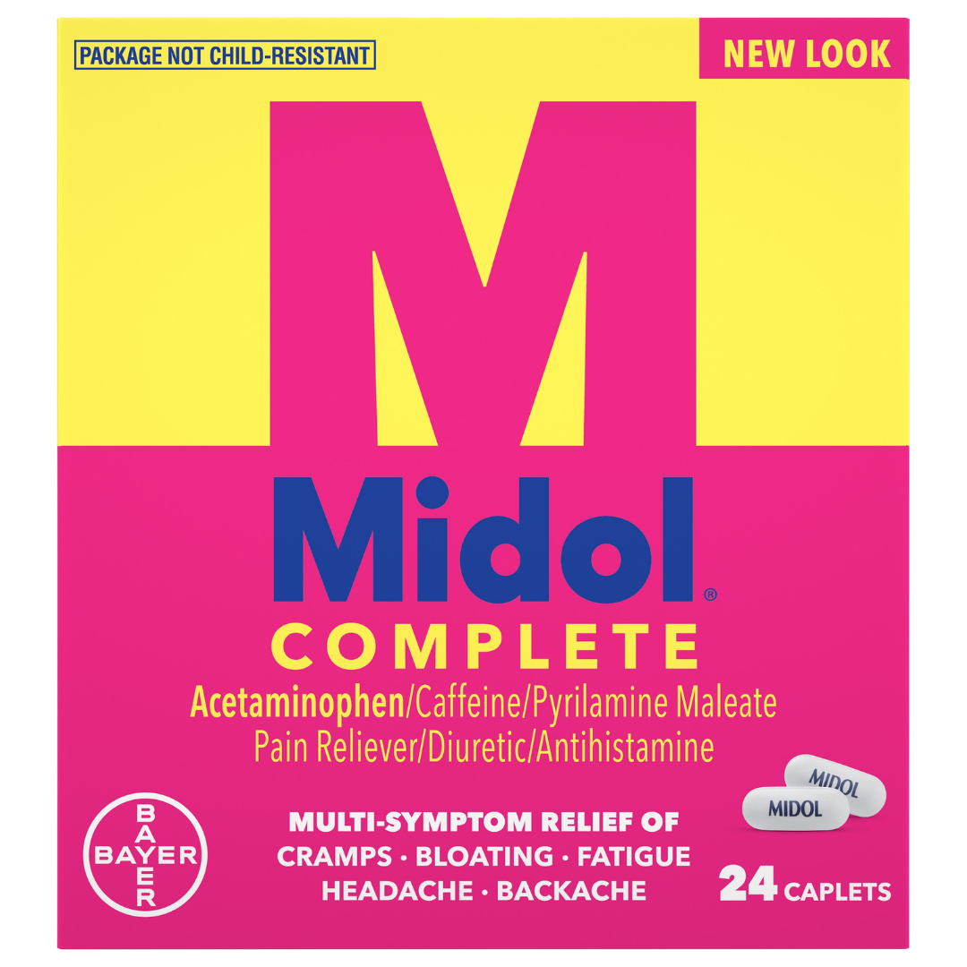 Midol Complete Menstrual Pain Relief 24 caplets alivio colicos menstruales