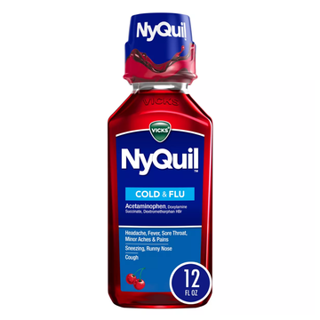 NyQuil Cold & Flu Relief Liquid alivio síntomas gripales 12oz