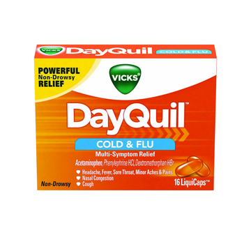 Vicks DayQuil Cold & Flu alivio de día 16 LiquiCaps no somnoliento