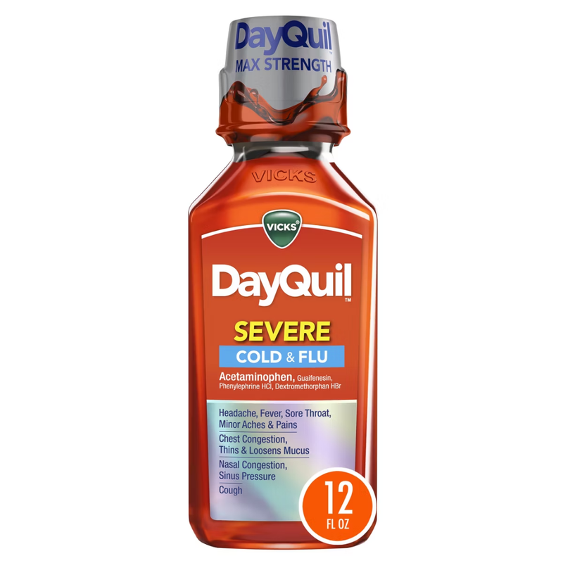 Vicks DayQuil Severe Cold & Flu Relief Liquid Non-Drowsy (12oz)