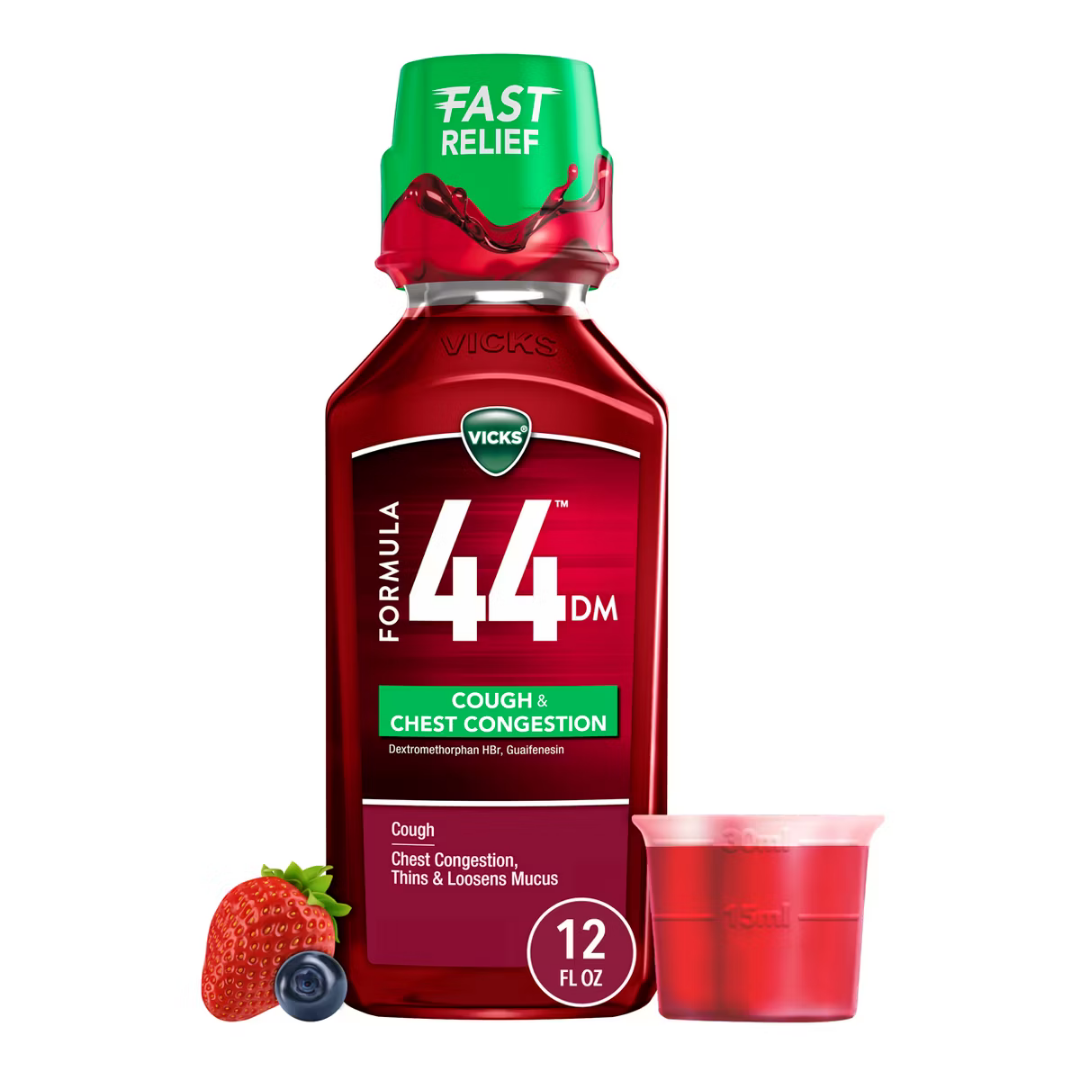 Vicks Formula 44 DM Cough Chest Congestion jarabe tos congestión 12oz