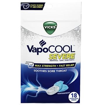 Vicks VapoCOOL Winterfrost pastillas medicadas garganta 18ct