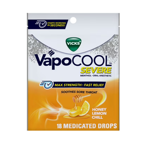 Vicks VapoCOOL Honey pastillas medicadas miel 18ct