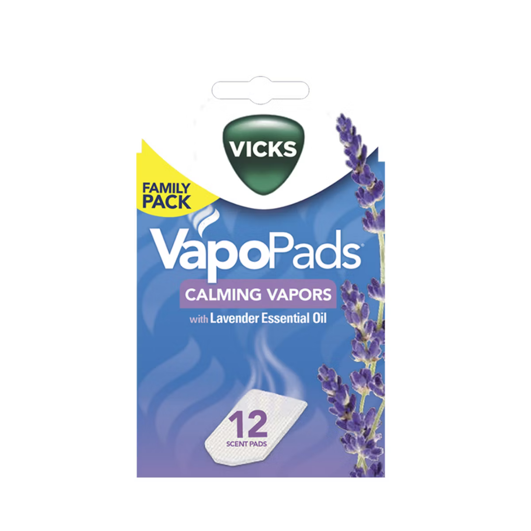 Vicks VapoPads Lavender almohadillas vapores calmantes lavanda 12 unidades