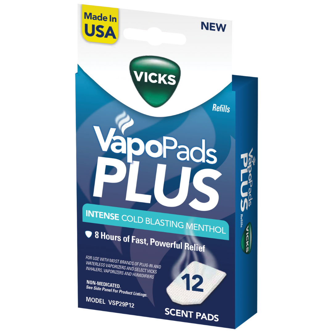 Vicks VapoPads Plus Intense Menthol almohadillas vapores fuertes 12 unidades