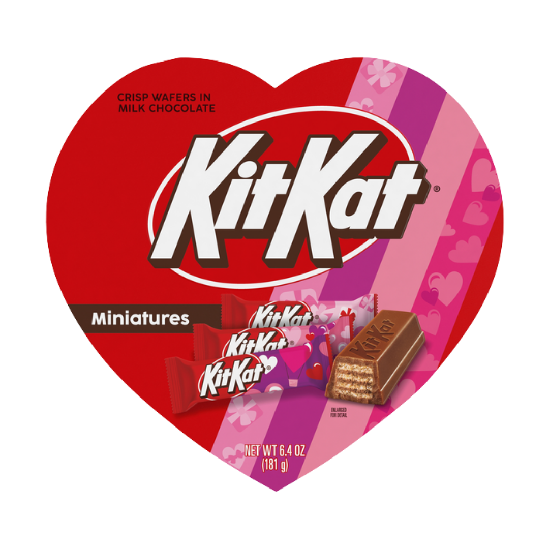 Caja de corazón Kit Kat Miniatures de chocolate de leche 6.4oz.