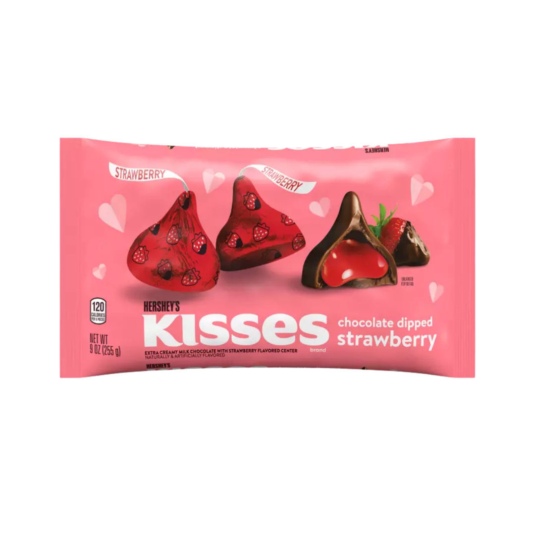 Bolsa de Hershey's Kisses Chocolate Dipped Strawberry Flavor 9oz.