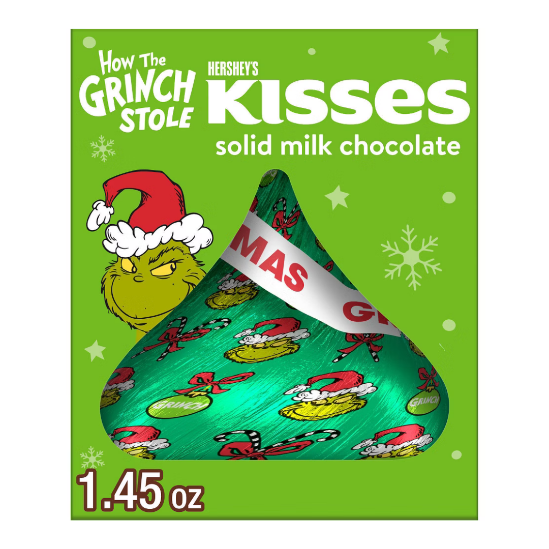 Hershey's Kisses Grinch chocolate sólido gigante caja regalo 1.45oz