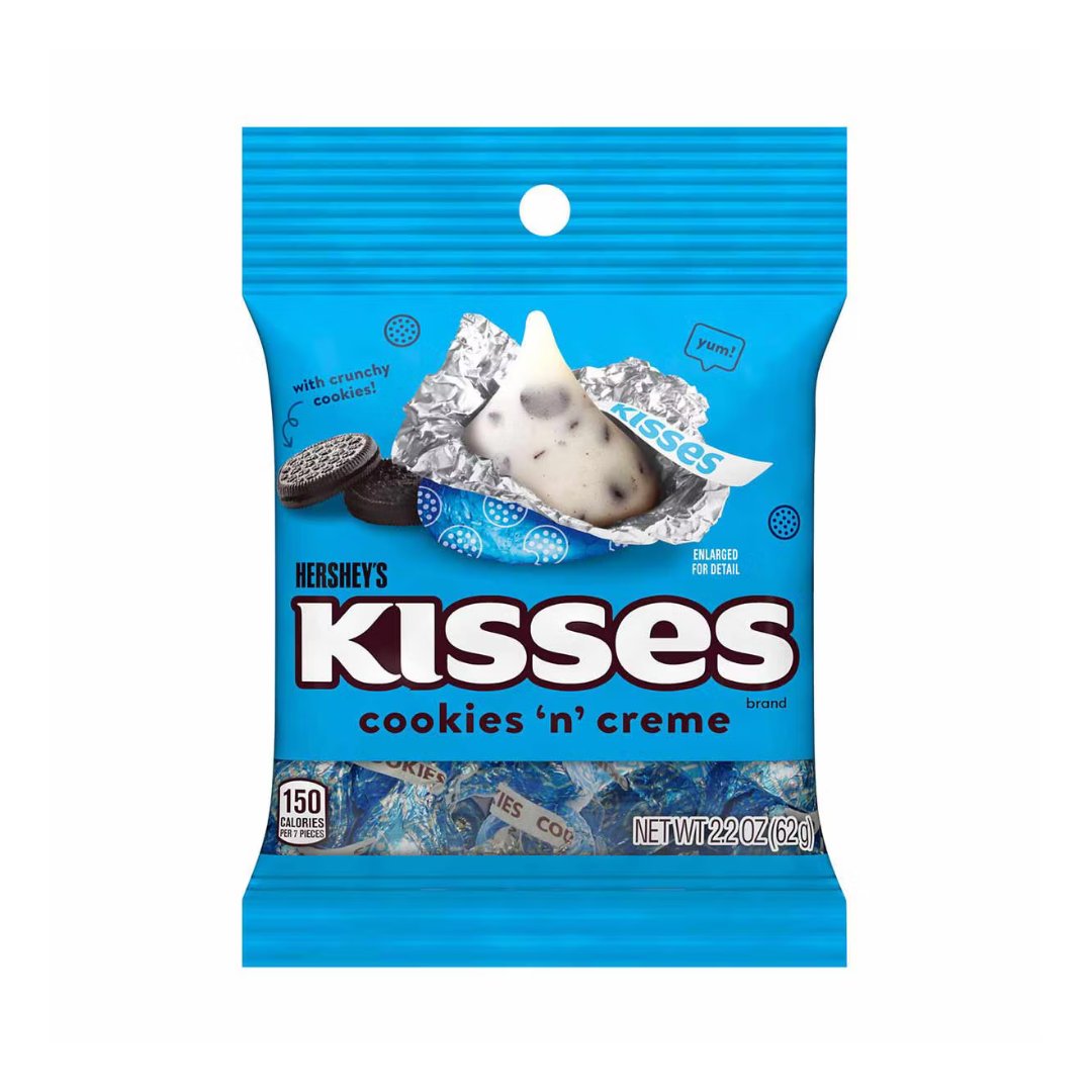 Bolsa pequeña de Hershey's Kisses Cookies 'n' Creme 2.2oz.