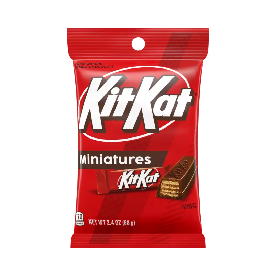 Empaque pequeño de Kit Kat Miniatures de chocolate de leche 2.4oz.