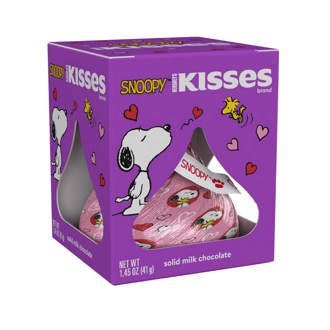 Caja de regalo lila de Snoopy & Friends con Hershey's Kisses 1.45oz.