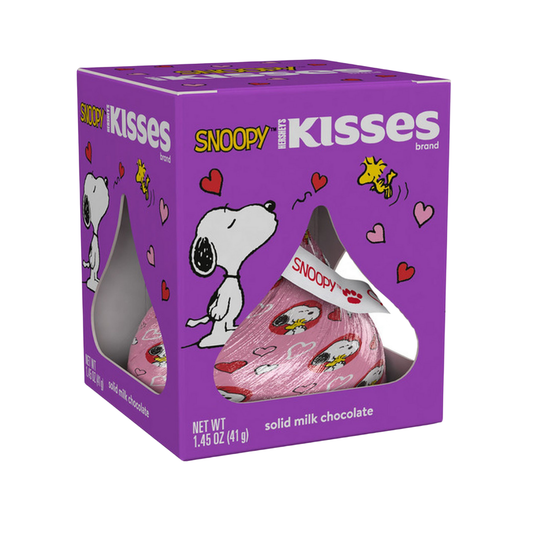 Caja de regalo lila de Snoopy & Friends con Hershey's Kisses 1.45oz.