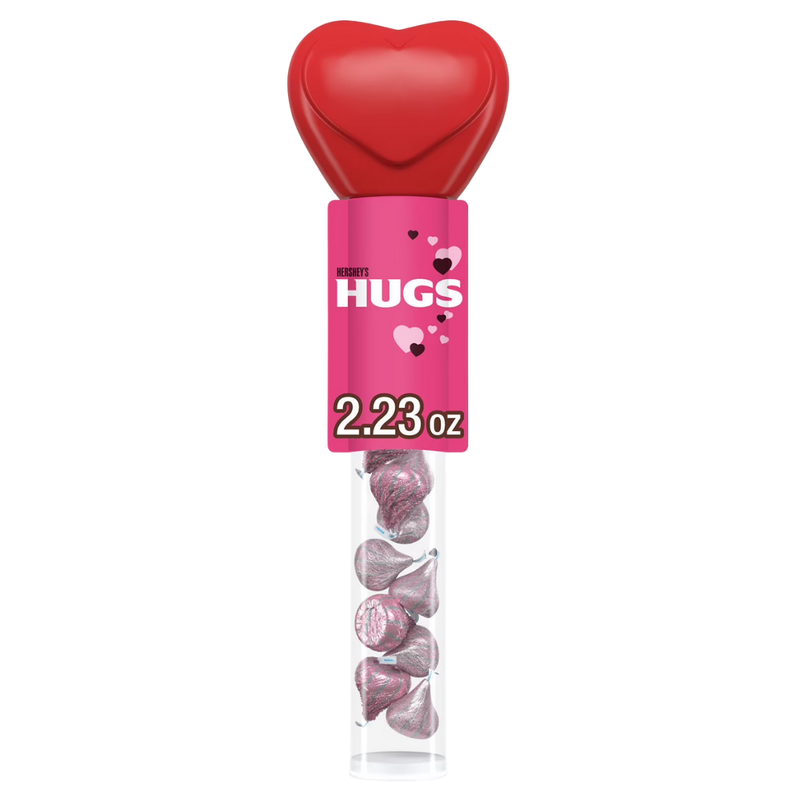 Hershey's Hugs Milk Chocolate and White Creme Valentine Heart Cane (2.23oz)