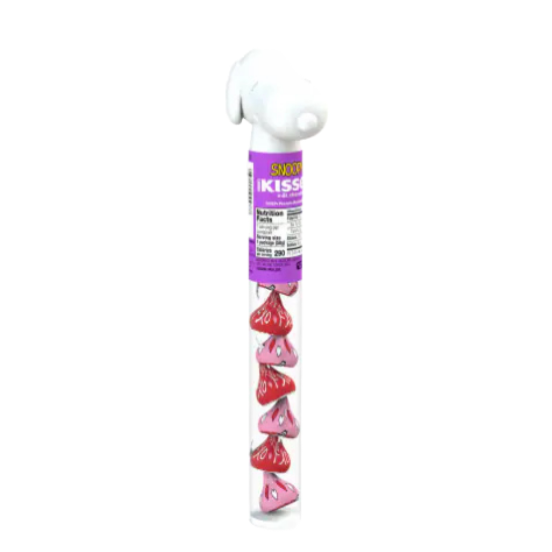 Bastón de San Valentín Hershey's Kisses con Snoopy y chocolate de leche.