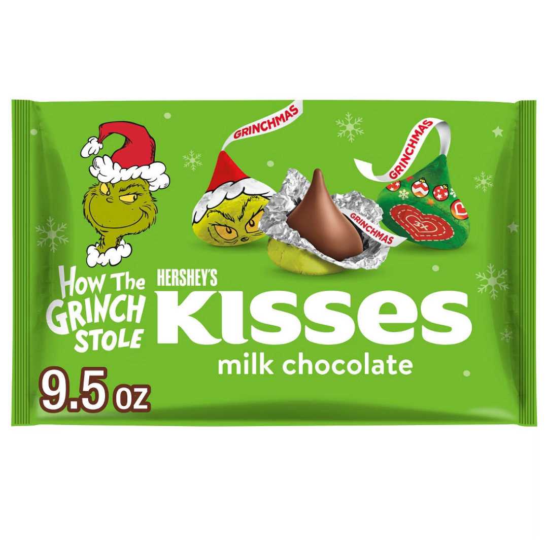 Hershey's Kisses Grinch Foils bolsa chocolate leche navidad 9.5oz