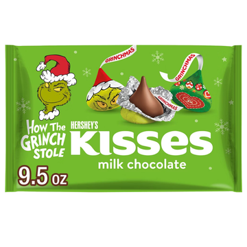 Hershey's Kisses Grinch Foils bolsa chocolate leche navidad 9.5oz