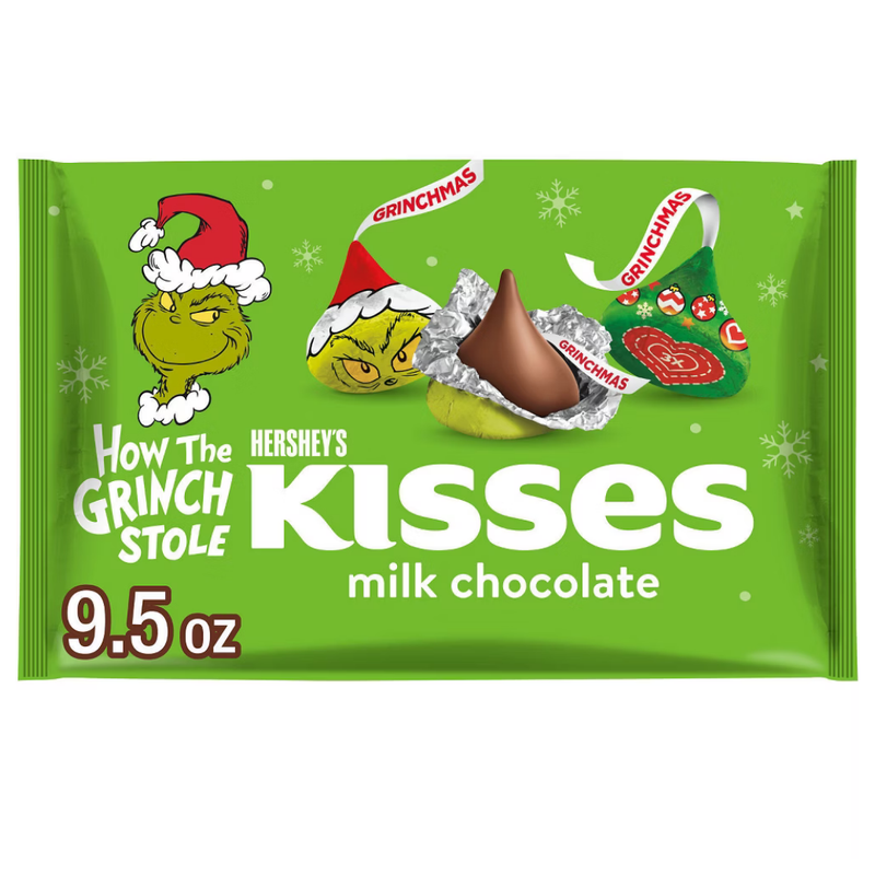 Hershey's Kisses Milk Chocolate Grinch Foils Bag (9.5 oz)