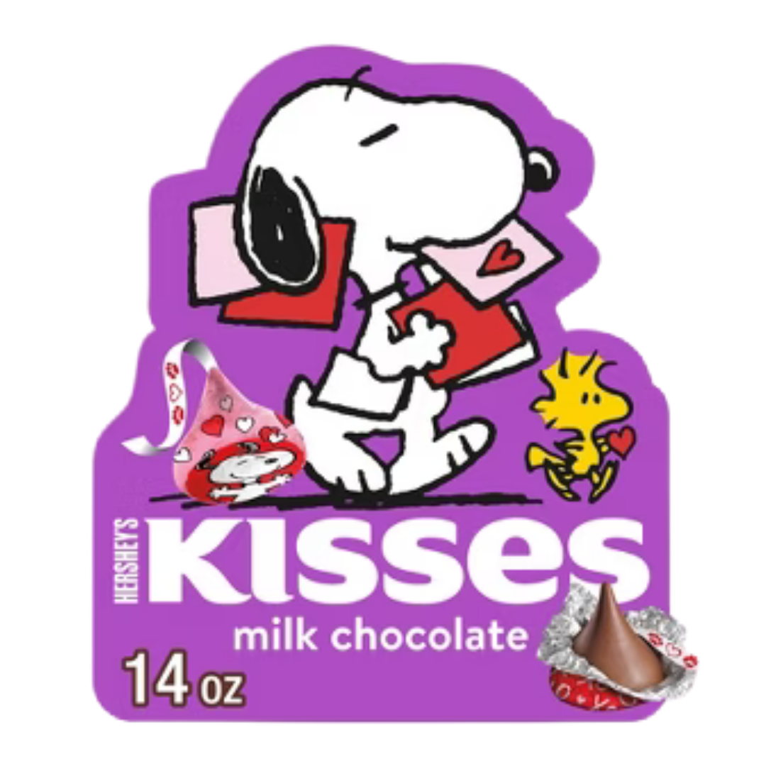 Caja de regalo Hershey's Kisses Snoopy & Friends chocolate de leche 14oz.