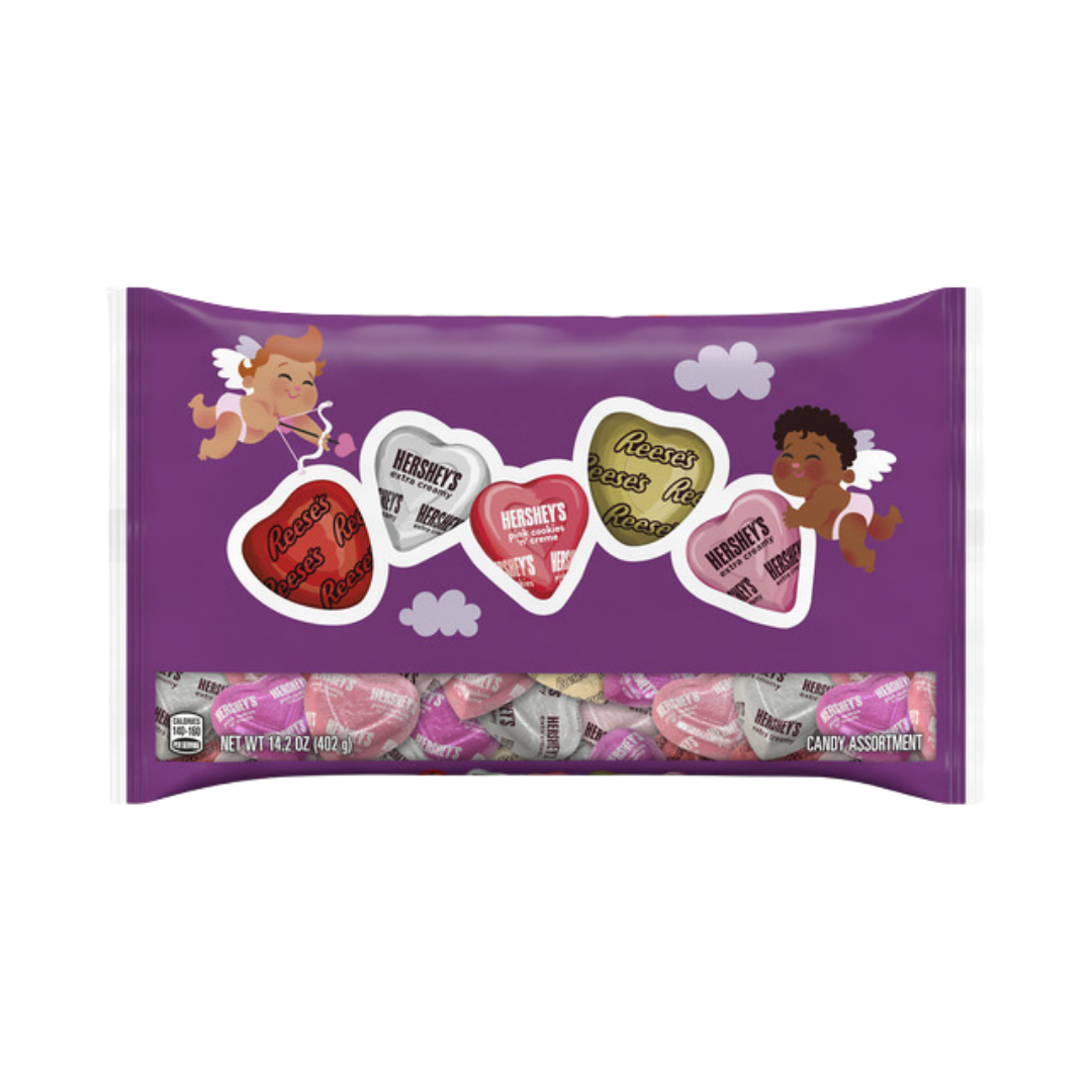 Surtido de corazones de chocolate Hershey's y Reese's bolsa 14.2oz.