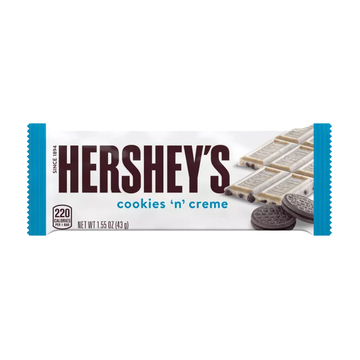 Hershey's Cookies 'n' Creme Bar 1.55oz chocolate blanco galleta