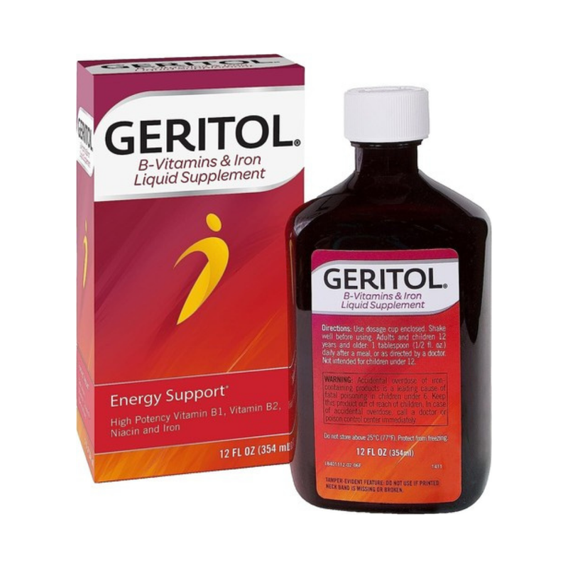 Geritol B-Vitamins & Iron Liquid Energy Support Supplement (12oz)