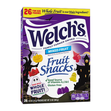 Welch's Fruit Snacks Halloween 26ct, snacks frutales para niños