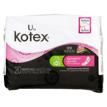 U by Kotex Security Ultra Thin Pads Long toallas femeninas largas 20 unidades