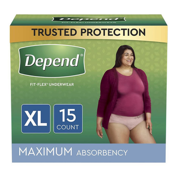 Depend Maximum Absorbency Underwear for Women XL protección femenina 15 unidades