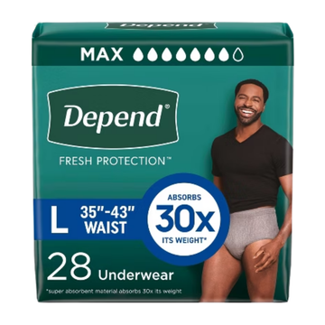 Depend Maximum Absorbency Underwear for Men Large protección masculina 17 unidades