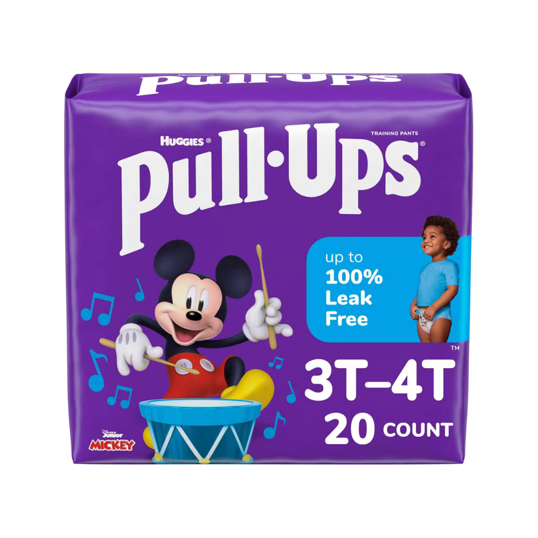 Huggies Pull-Ups para niño diseño Mickey Mouse talla 3T-4T 20 unidades.