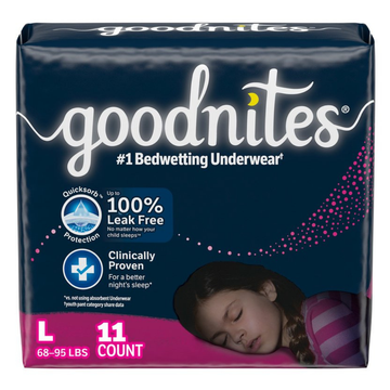 GoodNites ropa interior absorbente para niñas L 11 unidades