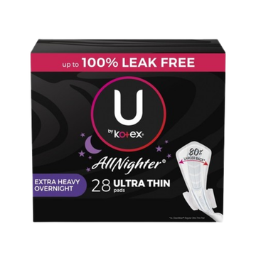 Kotex toallas femeninas UltraThin Overnight con alas 28 unidades