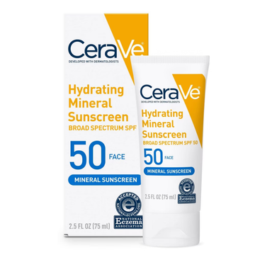 CeraVe Hydrating Mineral Face Sunscreen SPF 50 1.7oz protector solar facial